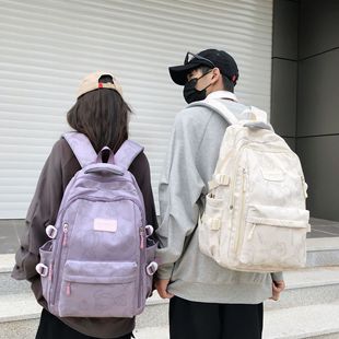 Backpack schoolbag large capacity waterproof Oxford cloth wholesale schoolbag burden high school students college students vintage backpack
