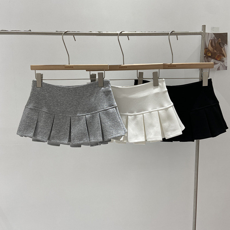 American-Style Sexy Low-Waist Ultra-Short A-Line Skirt, Sweet and Spicy Girls' Anti-Exposure Sports Pure Desire Pleated Skirt, Jk Skirt, Half Skirt