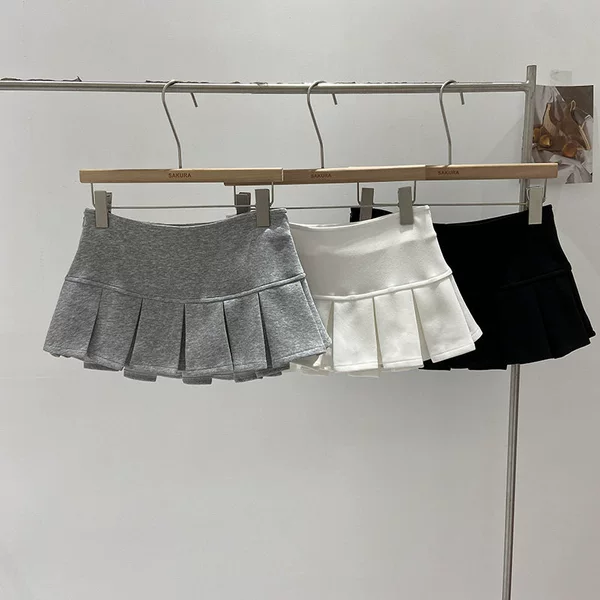 American-Style Sexy Low-Waist Ultra-Short A-Line Skirt, Sweet and Spicy Girls' Anti-Exposure Sports Pure Desire Pleated Skirt, Jk Skirt, Half Skirt