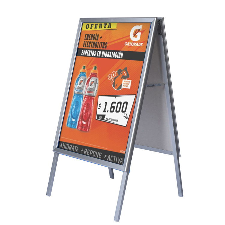 外贸厂家供应 铝合金开启式双面多功能眉板海报架