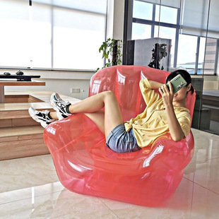 Factory direct transparent lazy sofa inflatable sofa bedroom creative balcony chair picnic photo props sofa