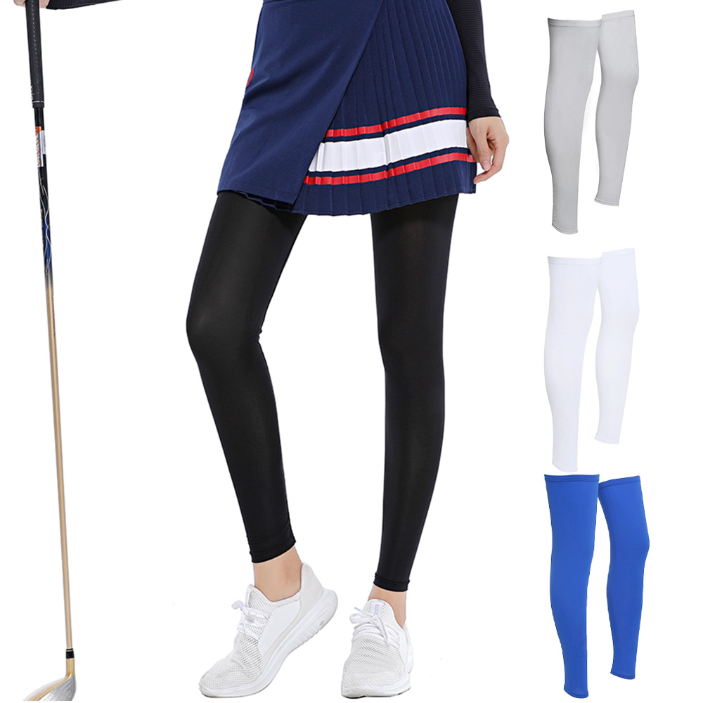 Outdoor sun-protective ice silk leg sleeves for summer basketball and running sports, windproof and sand-resistant knee pads for men and women cycling