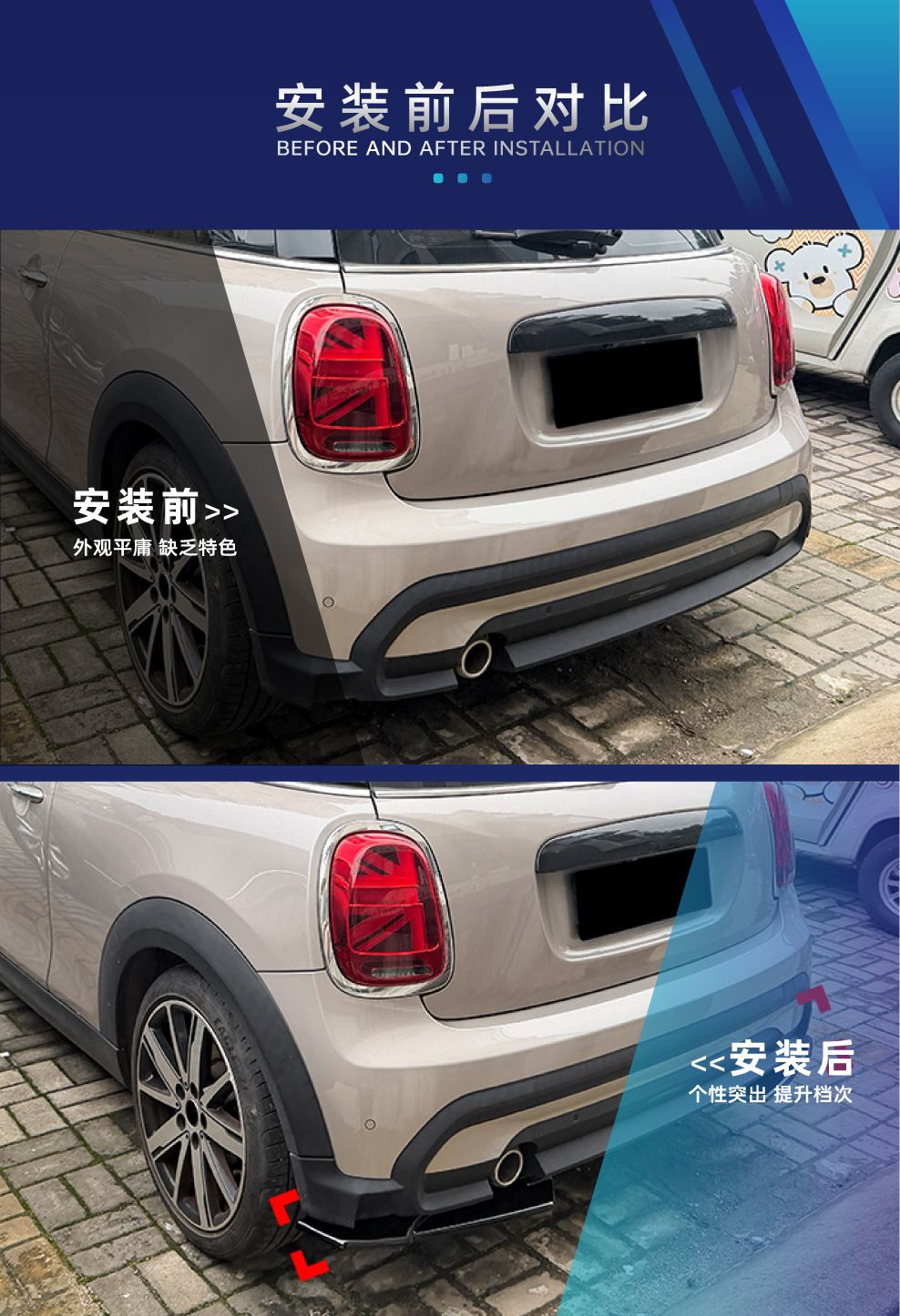 Suitable for Mini Cooper F55 F56 F57 2022-2024 rear lip spoiler modification
