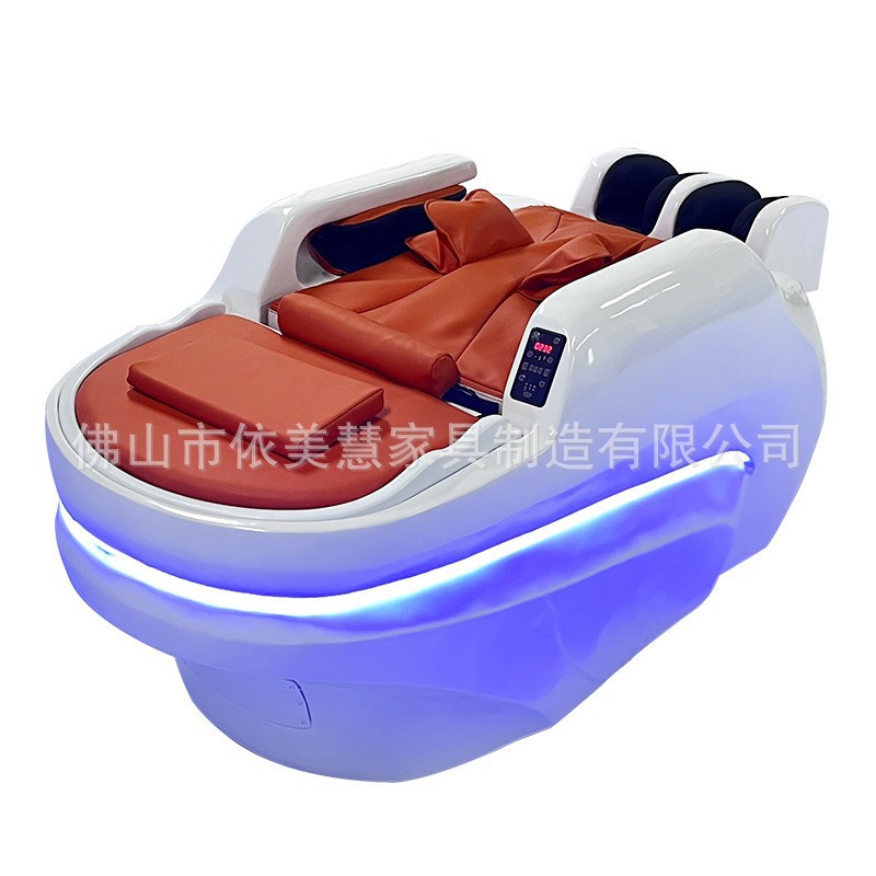 Nuevo tipo de masaje eléctrico inteligente totalmente automático lavabo de cabello de alta calidad barbería salón de cabello cama de tratamiento de cabello especial de circulación de agua image 6