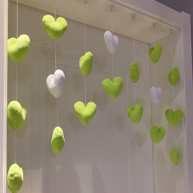 녹색과 흰색 하트 [18개 묶음 7개]