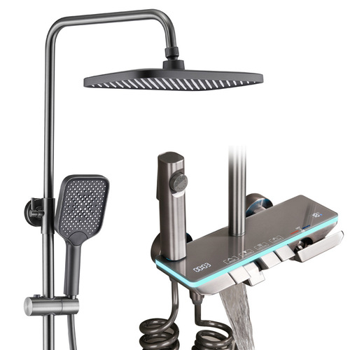 One by one bathroom shower set home bathroom gun ash shower bathroom constant temperature rain shower head