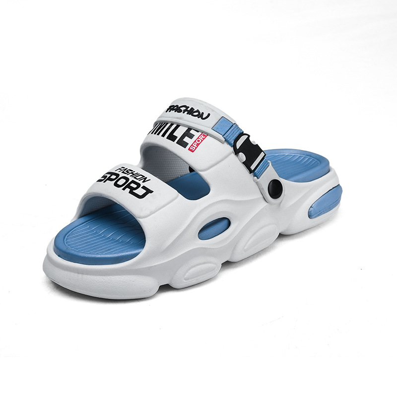 Zapatillas de un solo carácter para hombre 2025 uso exterior de verano suela gruesa pisando mierda, deportes de playa, sandalias de doble uso para conducción, mujeres transfronterizas