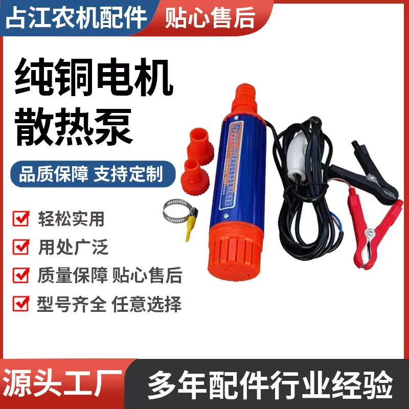 抽油泵电动柴油机12v24伏通用抽水泵 小型加油大功率无刷散热泵