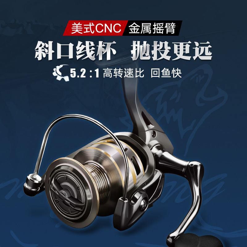 正品名伦狼王鱼轮纺车轮全金属远投轮金属摇臂微物路亚轮渔轮斜口|undefined