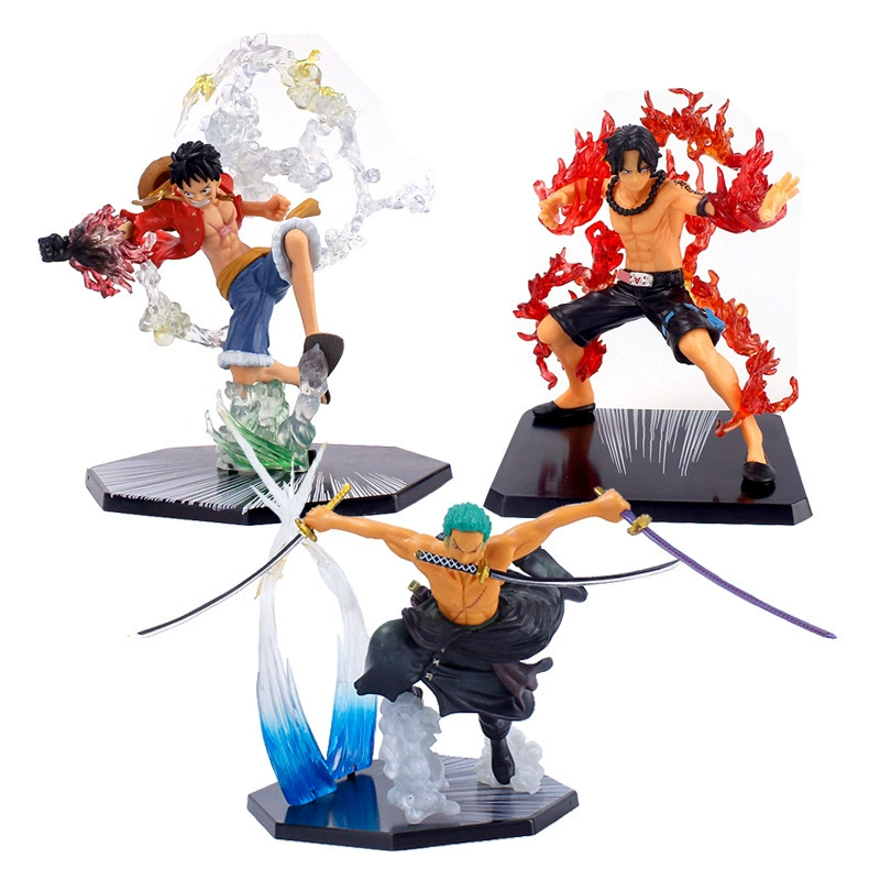 Коллекционная фигурка One Piece набор — Луффи, Эйс, Зоро, Санджи, компактная экспозиция 11–17 см
