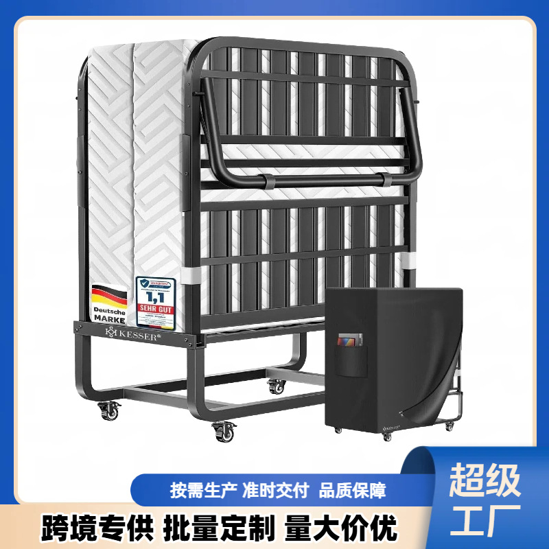 亚马逊折叠床单人床金属框架加厚记忆棉床垫便携式成人民宿备用床