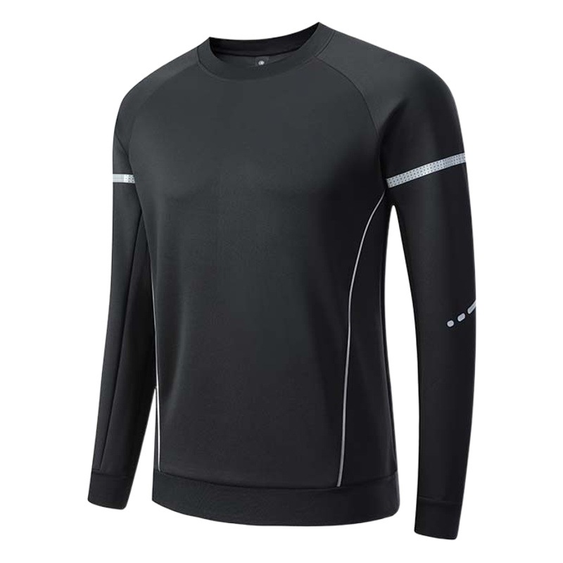 Deportes de primavera casual hombres y mujeres cuello redondo manga larga ropa de secado rápido al aire libre fitness bottoming camiseta en el mismo estilo en stock impreso B