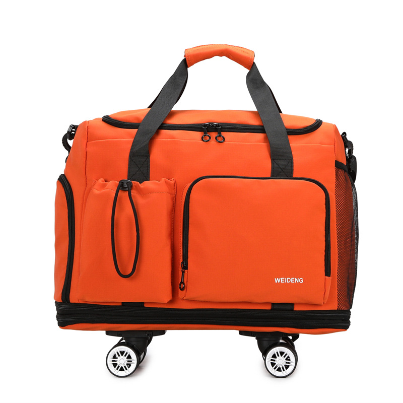 Bolsa de viaje plegable con ruedas de tela Oxford, gran capacidad, para viajes de negocios