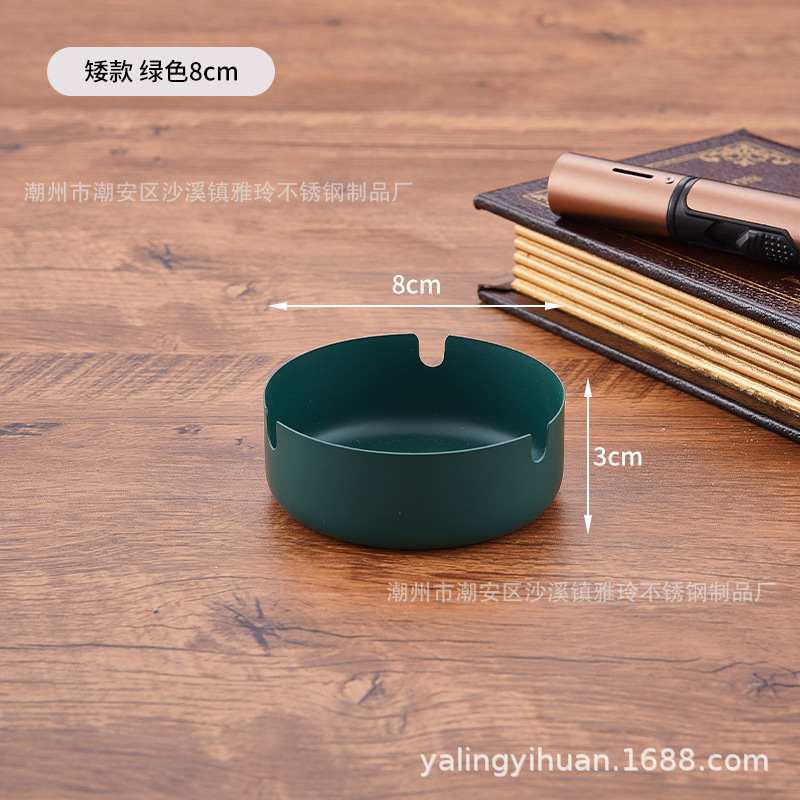 Cenicero de acero inoxidable dorado grueso, resistente y elegante, ideal para bar o cafetería, venta directa de fábrica