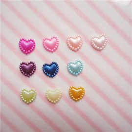 ABS仿珍珠爱心贴片 服饰鞋帽点钻diy手机壳材料头饰配件