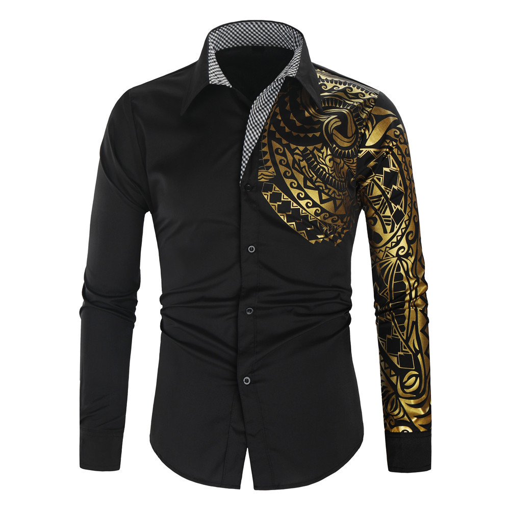 Blouse Tops Type Casual Occasion Wholesale Men's British Style Ditsy Floral Long Sleeve Men's Tops