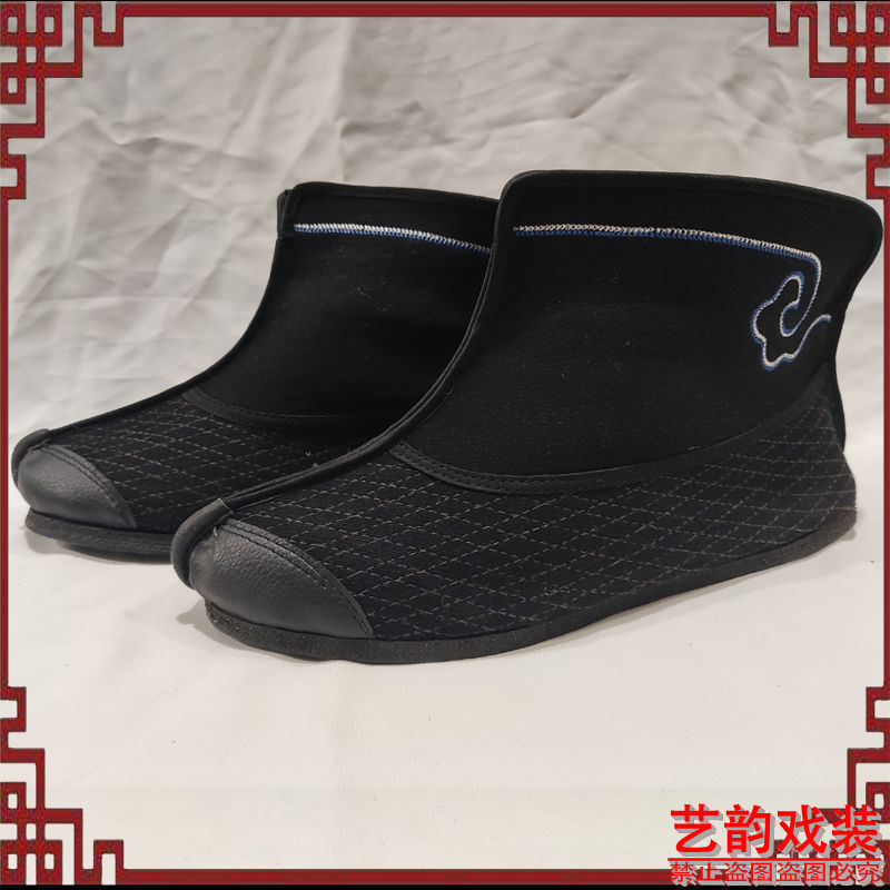 戏曲快靴戏剧演出舞台薄底龙套靴小兵鞋小将武生打靴京剧纳帮快靴