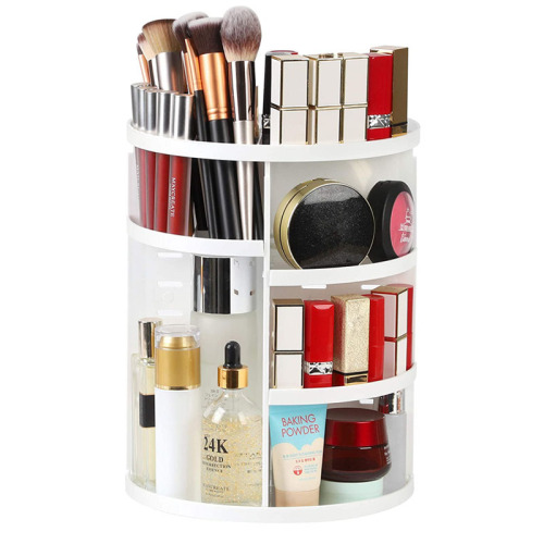 Amazon Cross-Border 360° Diamond Pattern Rotating Cosmetic Case Skin Care Products Makeup Brush Storage Dressing Table Display Rack