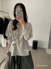 不规则2025新款设计感小众衬衫漂亮长袖上衣衬衫减龄百搭