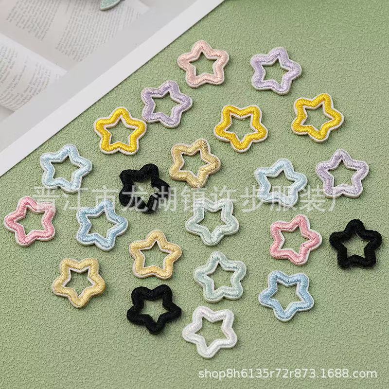 Yixin embroidery new color five-pointed star self-adhesive embroidery cloth stickers clothes mobile phone dragon bag decorative cloth stickers