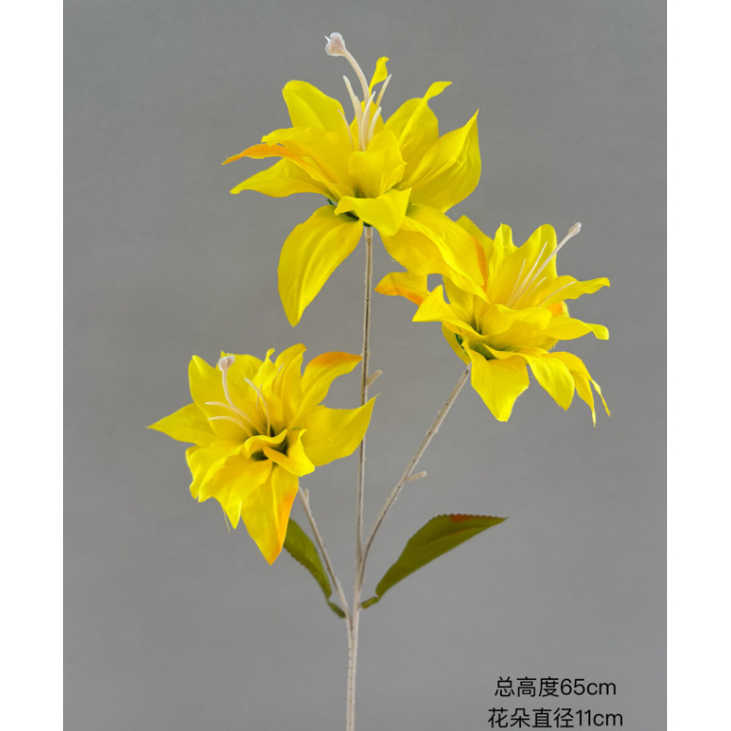 Flor simulada 3 cabezas lirio rosa lirio rojo accesorios de boda boda decoración al aire libre flor de seda camino tira de flores