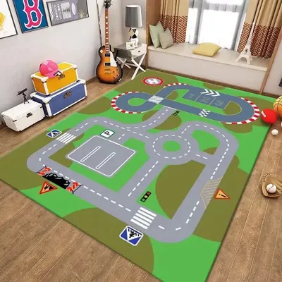 Avtomobil döşəmə paspasları — Floor Mat City Traffic Scene - light-blue-22-80x-120cm
