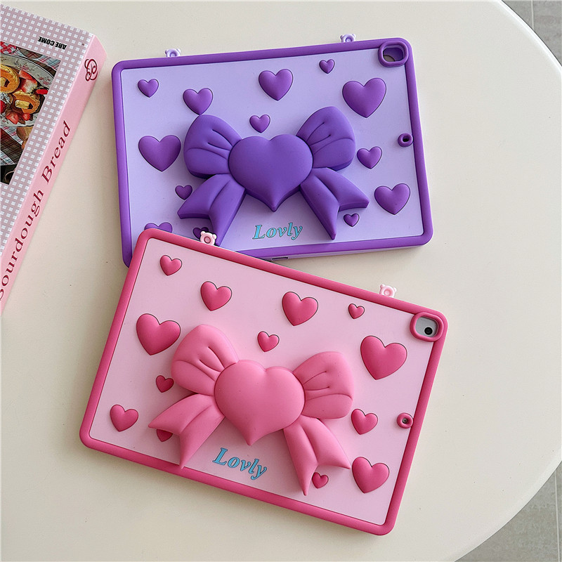Love Bow Ipad10 Tablet Protective Cover Telescopic Stand Air456 Soft Shell Suitable for Girls Love Bow Ipad10 Tablet Protective Cover Telescopic Stand Air456 Soft Shell Suitable for Girls