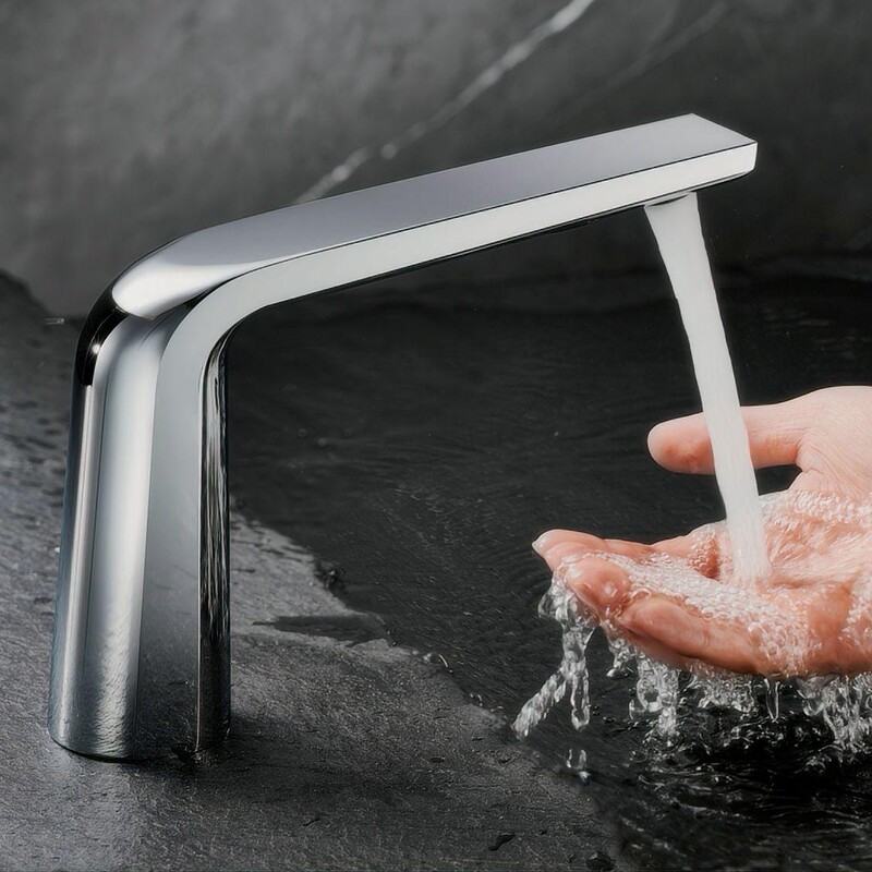 Intelligent Temperature-Sensing Faucet, Fully Automatic Basin Faucet, Brushed Gold Gun Gray Sensor Faucet