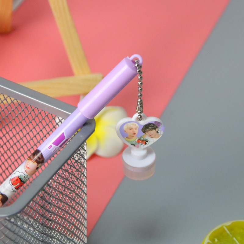 INS chica corazón colgando pluma lindo estudiante papelería colgante pluma de gel pluma de agua de cadena pluma de firma de Oficina Creativa