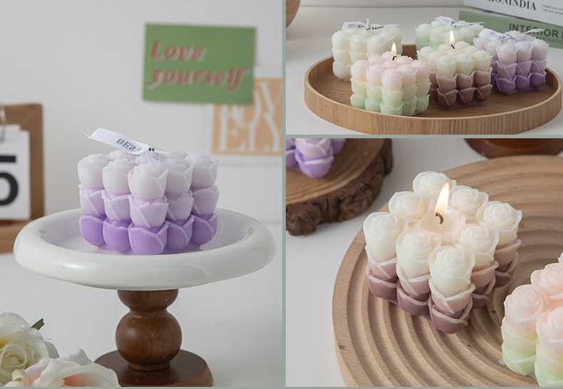 魔方香薰蜡烛伴手礼ins创意家居摆饰套装拍摄道具跨境蜡烛结婚礼详情1