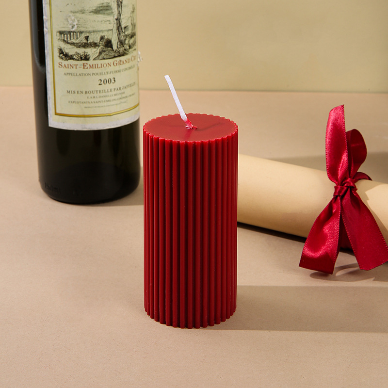 Vela aromática de cera de soja retro francesa color borgoña, vela romántica para bodas, decoración para el hogar, portavelas, venta al por mayor por pieza