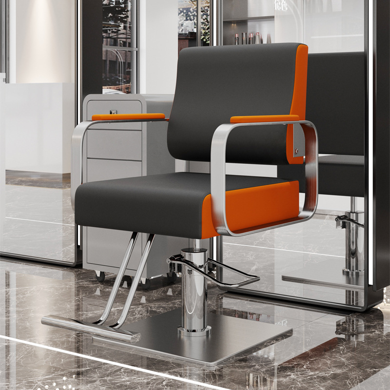 블랙과 오렌지 [간단한 팔걸이, 발판이 있는 스테인리스 사각 접시]