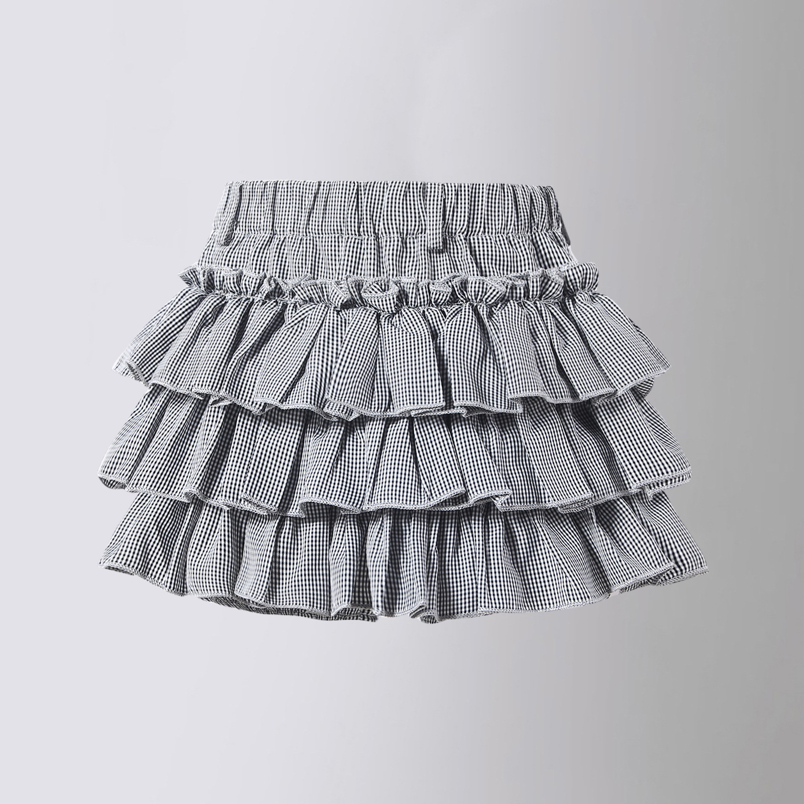 女童韓版百搭設計感短裙女荷葉邊高腰顯腿氣質蛋糕裙子半身裙