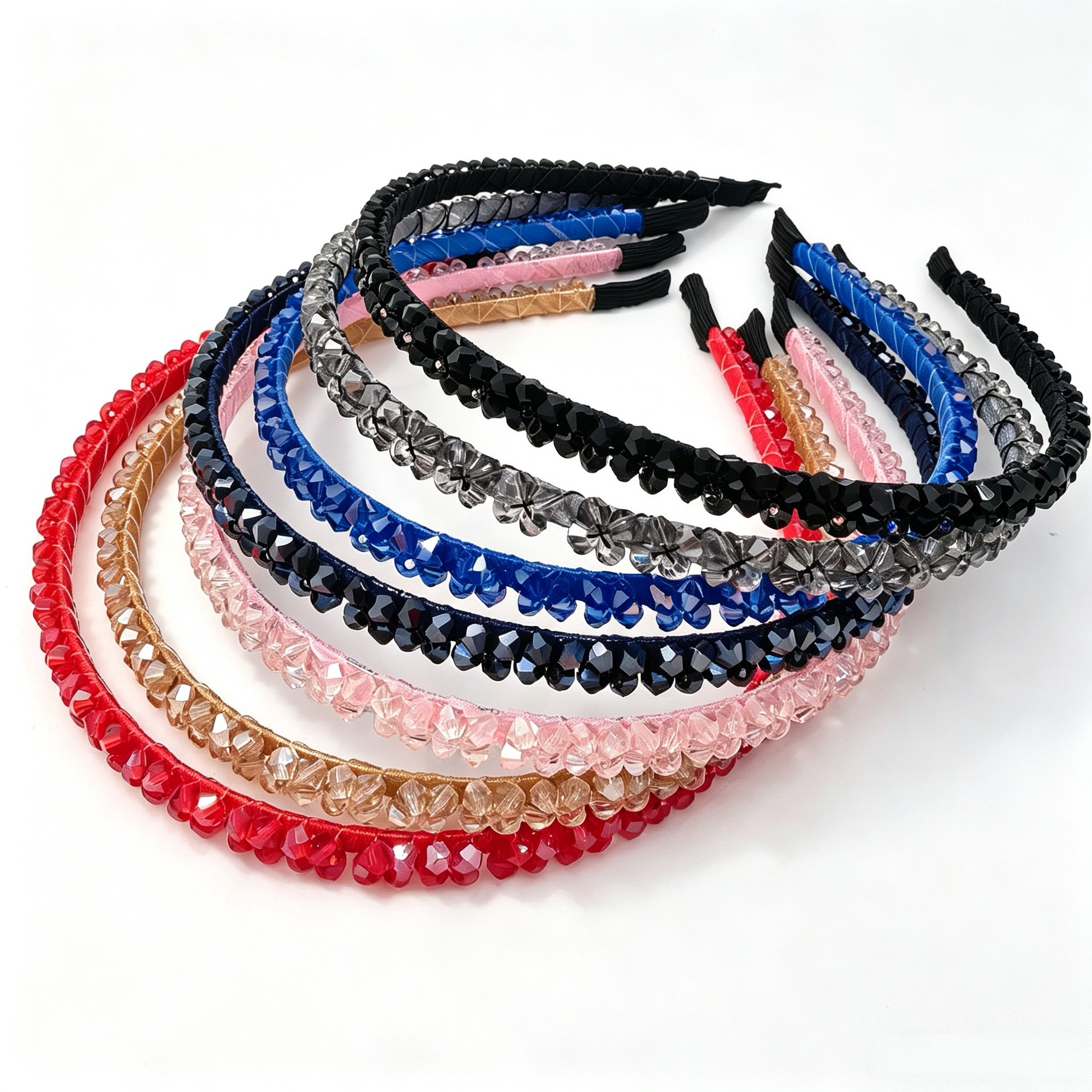 Diadema Fina con Cristal de Metal Decorativo para Mujeres