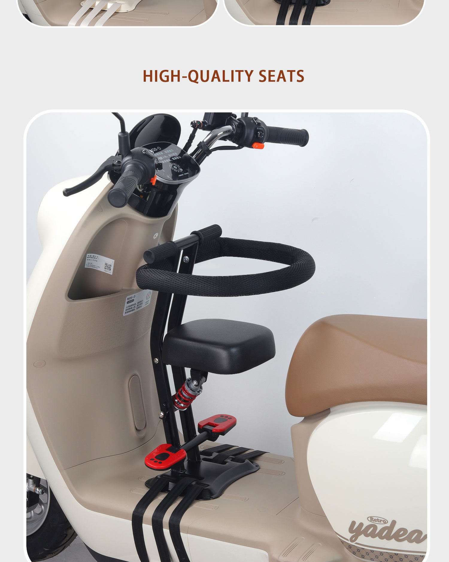 Suitable for Foldable Electric Car Child Seat Front Battery Car Baby Baby Seat Child Yadi Three-Wheel