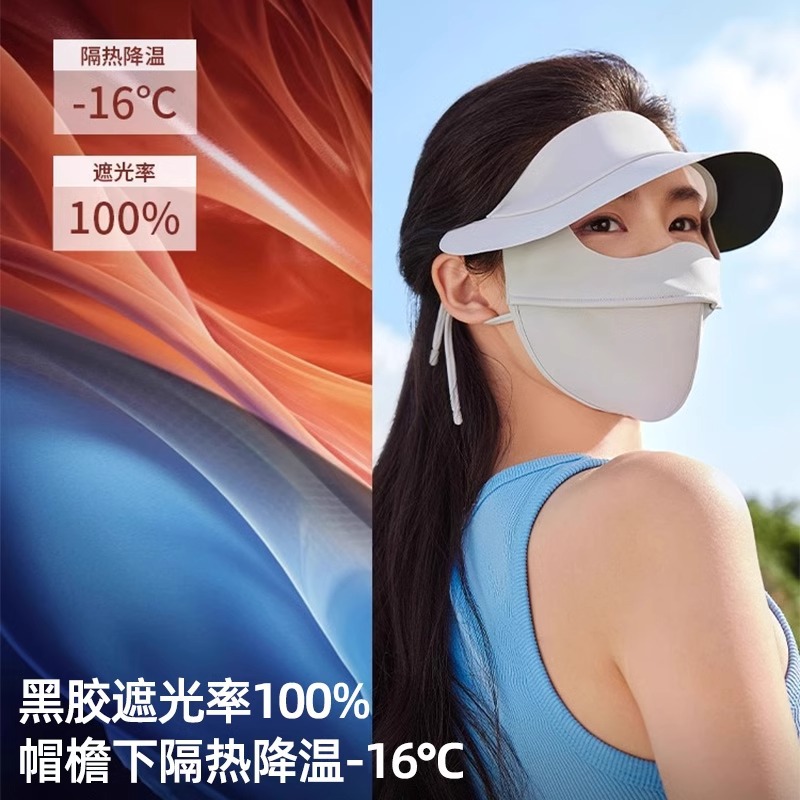 Máscara de protección solar de Gini facial máscara de protección solar de cara completa para mujeres en verano máscara de protección solar de cara completa contra rayos ultravioleta al aire libre sombrero de sombra de seda de hielo para hombres máscara facial