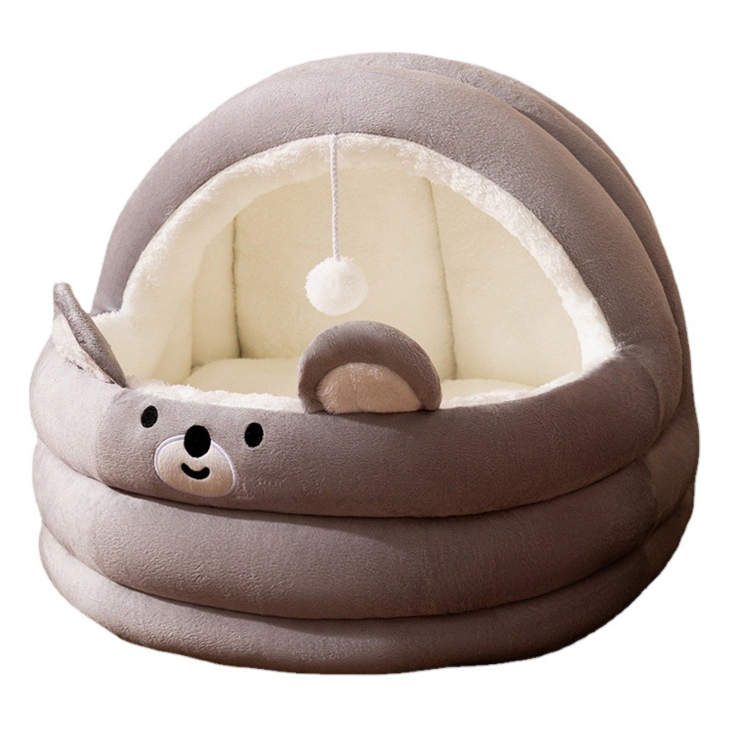 Kennel Four Seasons Casa de perro universal extraíble y lavable semi-cerrado nido de gato Cama de Gato mediano y pequeño perro Bichon cama de perro suministros para mascotas