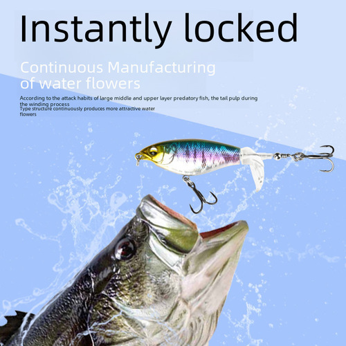 Baitcasting floating lure fishing surface system explodes water pencil propeller freshwater fishing snakehead largemouth bass long-range casting