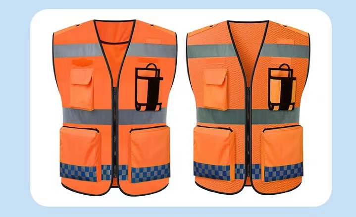 chaleco de seguridad reflectante chaleco de malla de bolsillo ventilado de tela Oxford rescate de carretera chaleco reflectante personalizado LOG