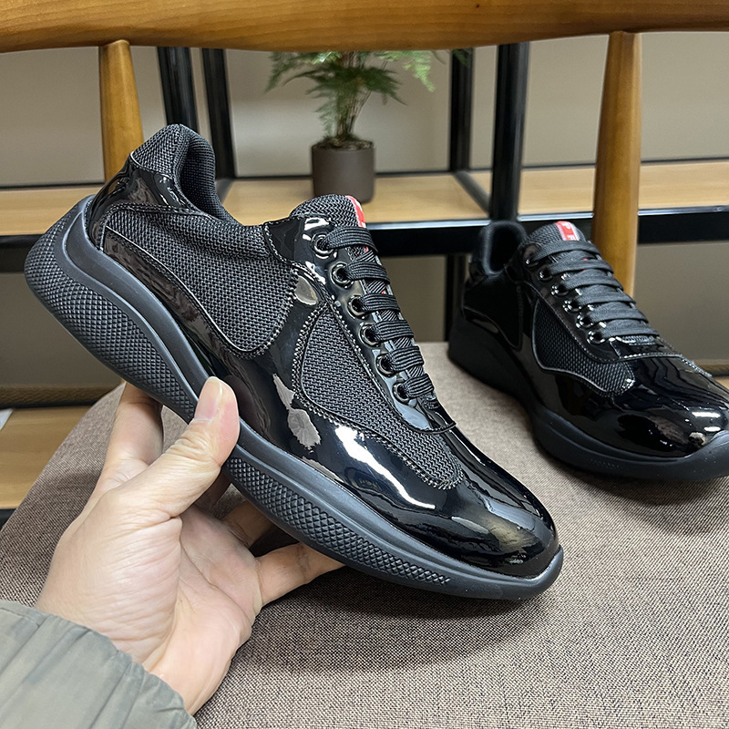 P Brand European and American Trendy Fashion Light Luxury Patent Leather Mesh Casual Shoes Colorful Versatile Breathable Sports Men's Shoes P Brand European and American Trendy Fashion Light Luxury Patent Leather Mesh Casual Shoes Colorful Versatile Breathable Sports Men's Shoes