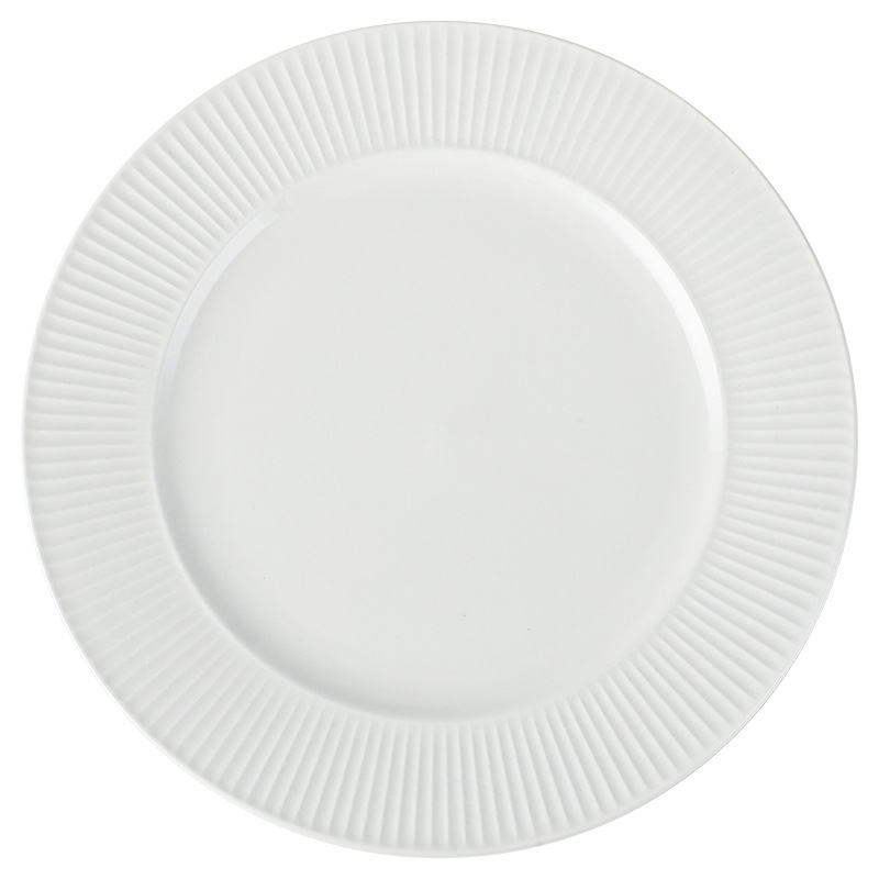 Juego de vajilla blanca de cerámica, tazones y platos con palillos