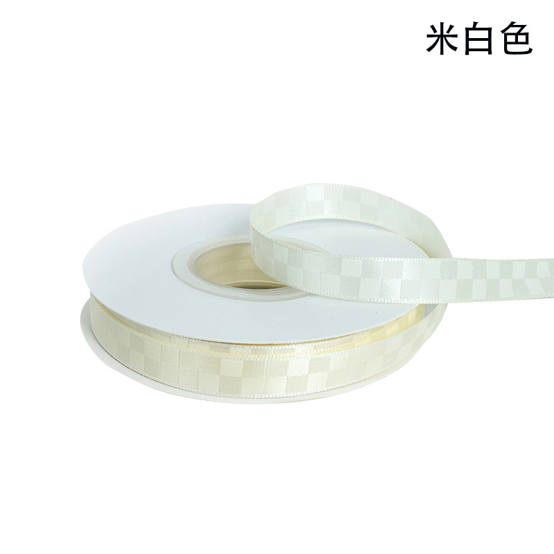 Cinta a cuadros con cinta a cuadros, caja de regalo de flores, embalaje, cinta de tela, lazo, cinta de bricolaje hecha a mano, personalización transfronteriza