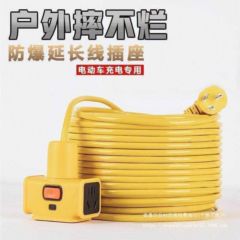 【48小时发货】国标双芯纯铜软线电缆线电动三轮车充电延长线