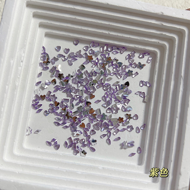 8#특소 평바닥 다이아몬드 [라이트 퍼플] 100개 이상