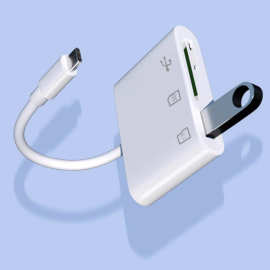 电脑手机可直接下载删除歌曲图片U盘/TF/SD/TYPE-C多功能读卡器