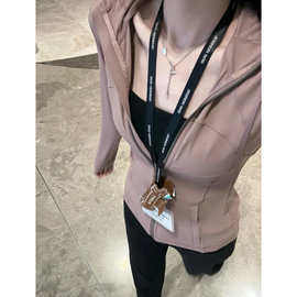 仅用于产品展示勿拍-粉色修身瑜伽服外套防晒衣女初秋季上衣运动