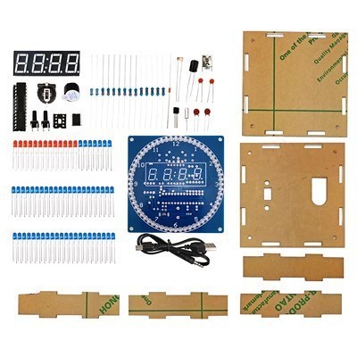 四桁回転電子時計温度制御時計ds1302回転ledセットdiy部品TJ-56-262|undefined