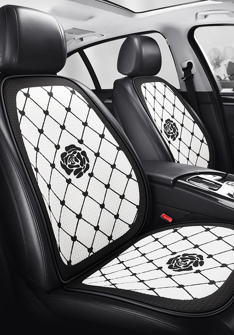 Internet Celebrant Car Cushion Small Chanel Rose Flower Seat Cover Bow Cartoon Women's Seat Cover Half Pack Camellia Seat Cushion