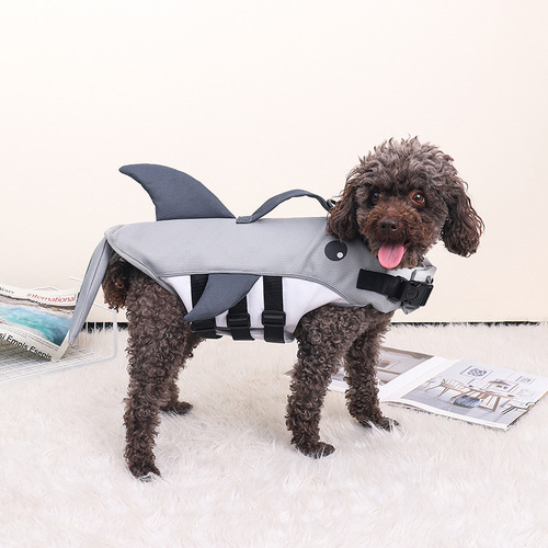 Cross-border pet swimsuit, pet life jacket, shark reflective strip swimsuit, whale dog swimsuit, dog supplies