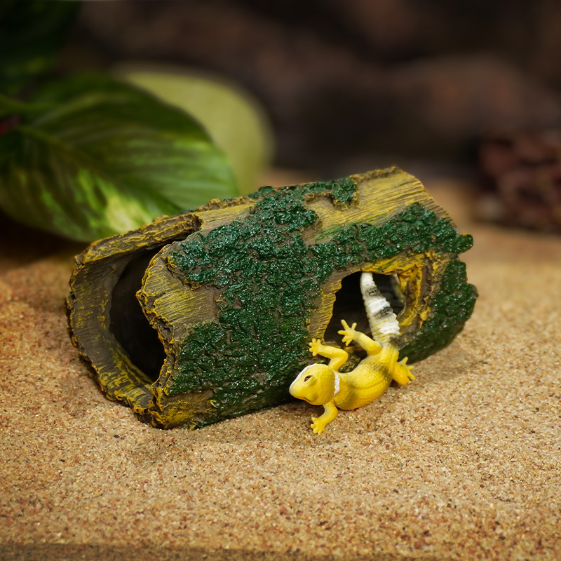 Decoración para Peceras, Cueva de Escondite, Simulación de Corteza de Árbol, Cueva de Resina, Agujero Hueco en el Árbol, Tronco de Árbol, Casa de Escondite para Reptiles, Peces y Camarones